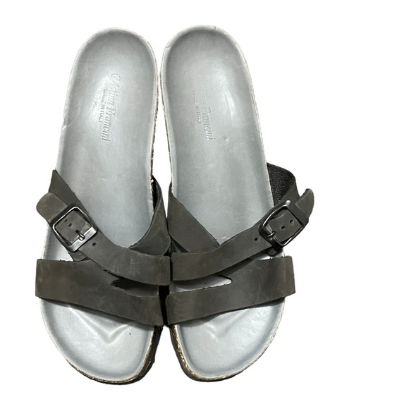 Christina Francini leather wedge sandals brown size 8.5 made in Italy - Picture 6 of 8